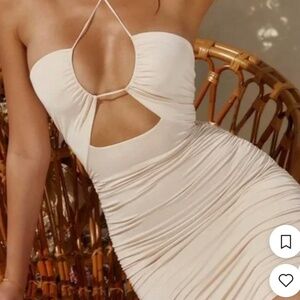 beige mini dress by oh Polly- size us 0, uk 4
